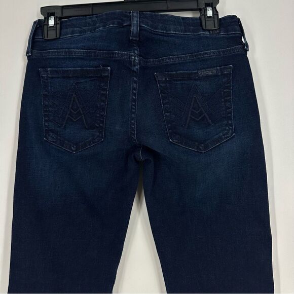 7 FOR ALL MANKIND Women’s Dark Wash Flared Denim “A” Pocket Jeans Sz 26 - Picture 5 of 10